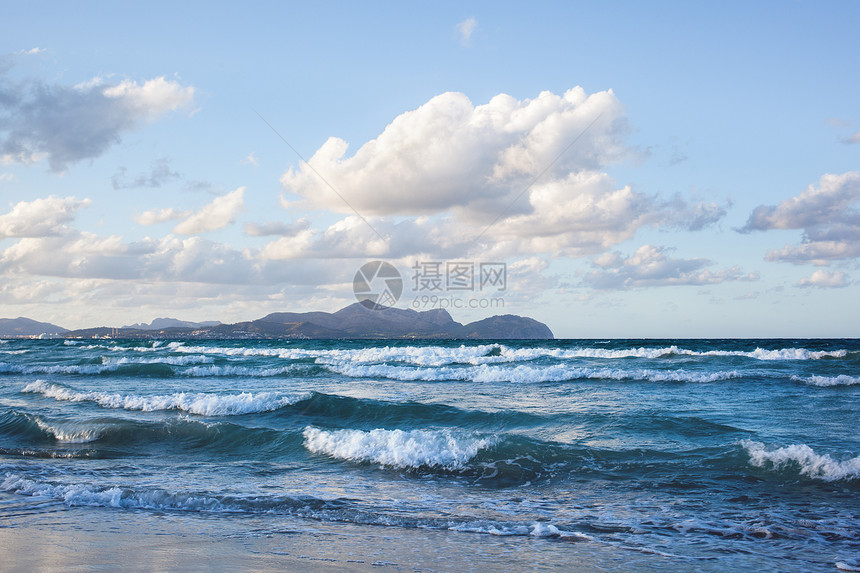 波坎皮卡福特海滩,马略卡岛,巴利阿里群岛,西牙图片