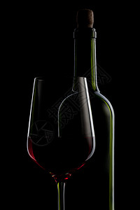 红酒璃瓶子中隔离黑色上图片