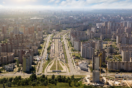 基辅,乌克兰首都夏季城市景观,鸟瞰图片