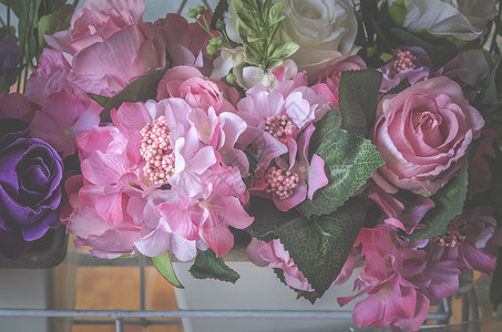 玫瑰花背景为情人节,老式过滤图像高清图片