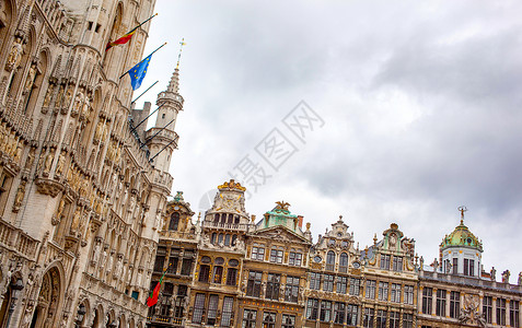 比利时布鲁塞尔大广场上的行会布鲁塞尔大广场上的行会背景