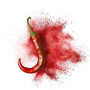 红辣椒与红粉爆炸分离白色红辣椒图片