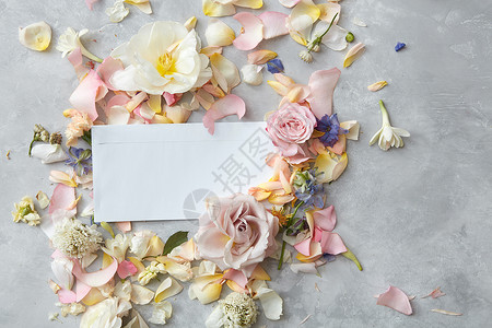 灰色背景上分离的花的成想法情感等白色空白情人节玫瑰花架图片