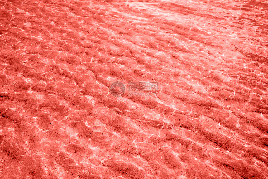 水池中水的运动模式清晰的波纹水纹理2019的新颜色活珊瑚潘通风的波纹纹理效应海洋的沙底海滩沙背景的闪亮水纹理图片
