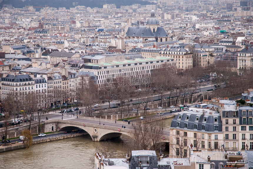 巴黎鸟瞰塞纳河,法国巴黎塞纳河的鸟瞰图图片