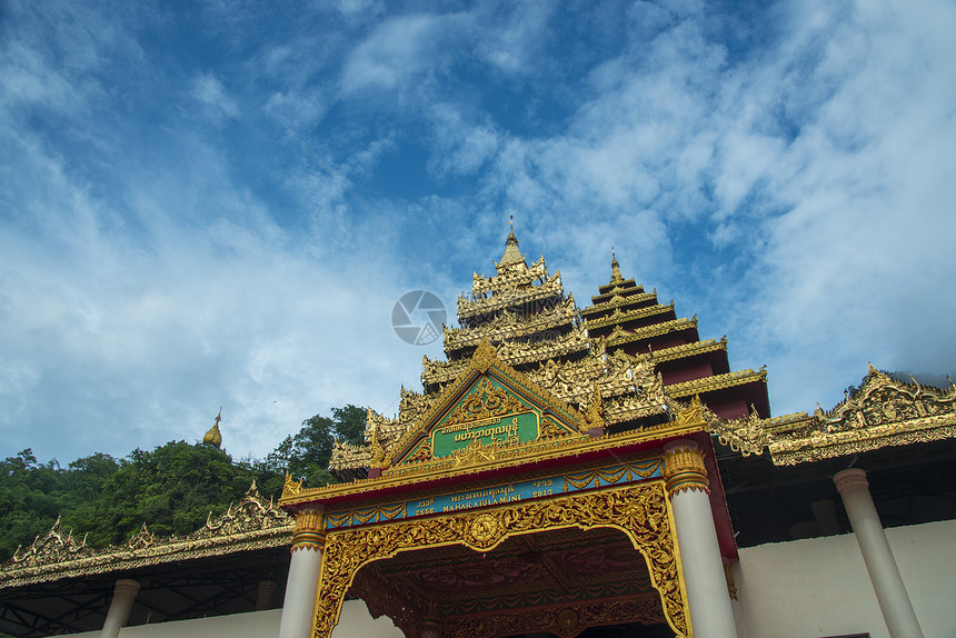 这座寺庙缅甸种美丽的艺术图片