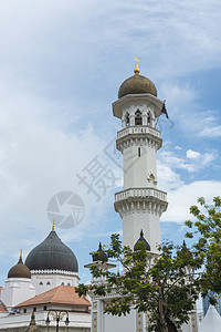 乔治敦马来西亚槟城的KapitanKeling清真寺背景