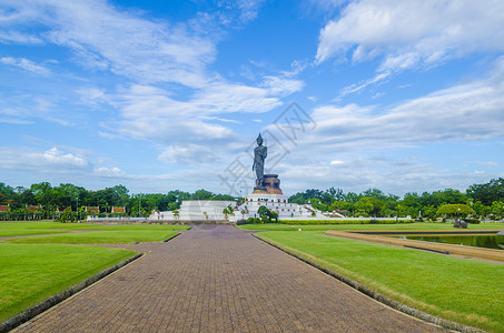 大佛像Phutthamonython省,纳洪病理,泰国背景图片