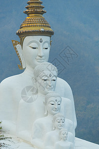 五尊佛像泰国瓦邦卡尤寺,平查本,浩浩高清图片