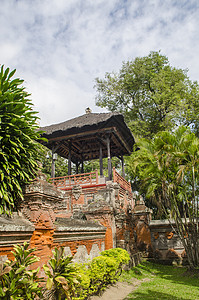 塔曼阿云寺蒙维帝国的座皇家寺庙,位于巴东摄政区门维,巴厘岛著名的名胜背景图片