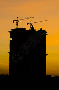 日落建筑重机上图片