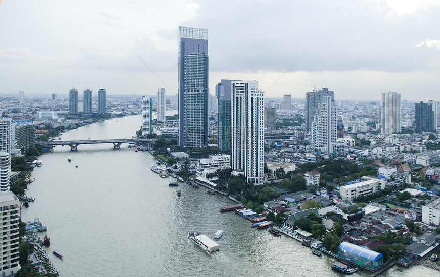 曼谷天际线,泰国蓝调的图像图片