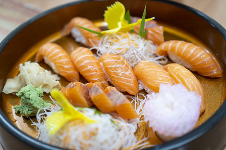 生鱼片三文鱼套装,生鱼,日本食品选择重点图片