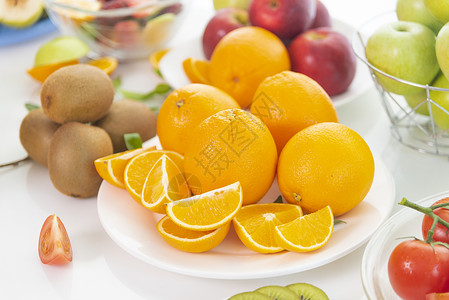 新鲜水果分类水果五颜六色的背景图片