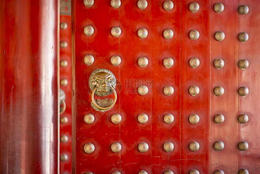 中国红庙门的背景图片