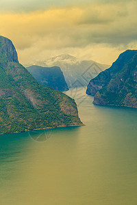 斯特加斯坦旅游旅行风景自然景观Stestein观点看风景如画的极光索格纳峡湾,挪威斯堪的纳维亚Stestein观背景