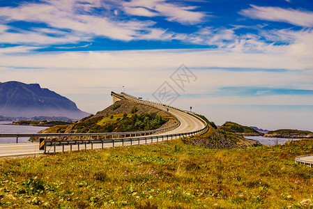 女星世界著名的大西洋路桥挪威欧洲挪威风景道旅游景点挪威的大西洋路背景