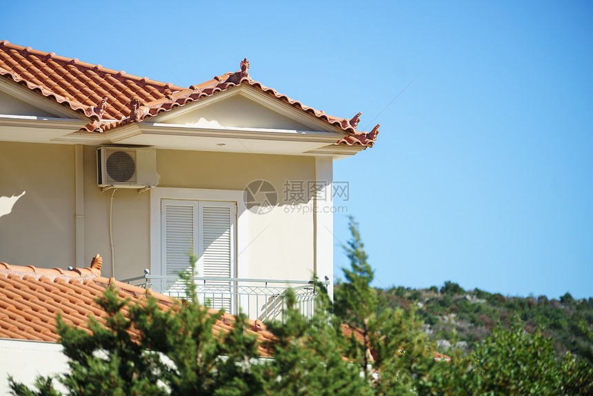 希腊地中海建筑希腊海边度假胜地的房子米色的房子希腊海边度假胜地的房子图片
