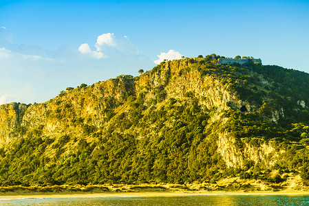 著名的纳瓦罗城堡梅西尼亚希腊佩罗奔尼撒,地中海欧洲假日旅行冒险纳瓦里诺城堡,希腊佩罗奔尼斯背景图片