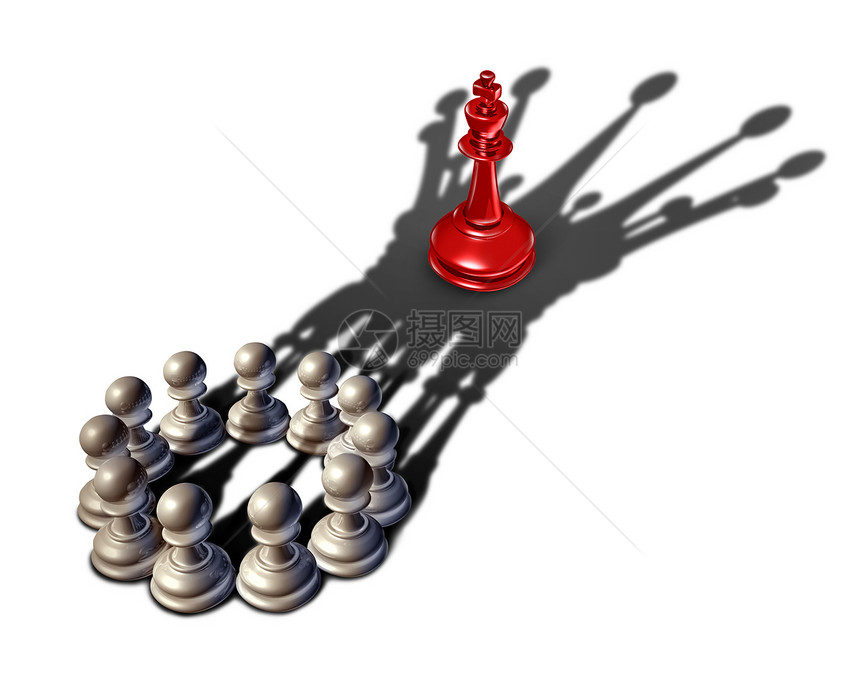 商业战略领导棋子聚集,个队,领导个国王的作品,以赢得另个竞争手三维插图图片