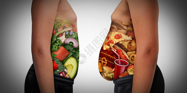 纹身样图健康饮食腹部图对比背景