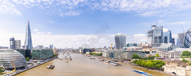 伦敦市中心城市景观天际线建筑与泰晤士河伦敦英国全景图片