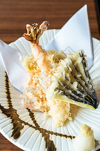 天妇罗,油炸虾,日本料理食物图片