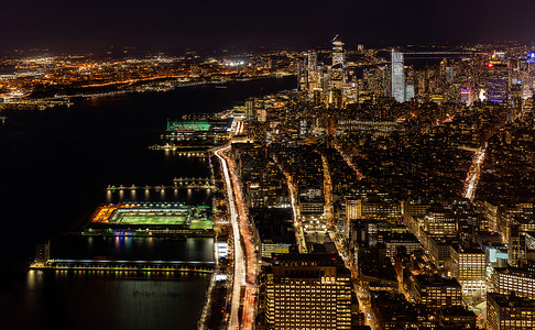 纽约市中城天际线城市景观曼哈顿黄昏图片