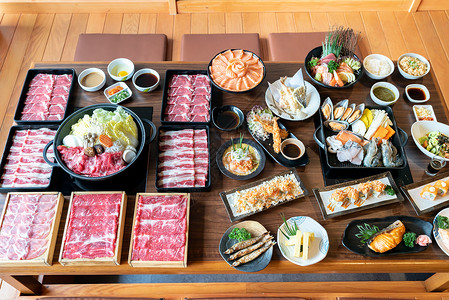 日本瓦格玉牛肉素崎准备与日本美食的脆弱烹饪高清图片