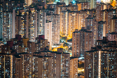 香港夜天际线图片