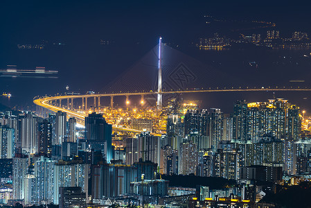 香港城市景观之夜,香港摩天大楼图片