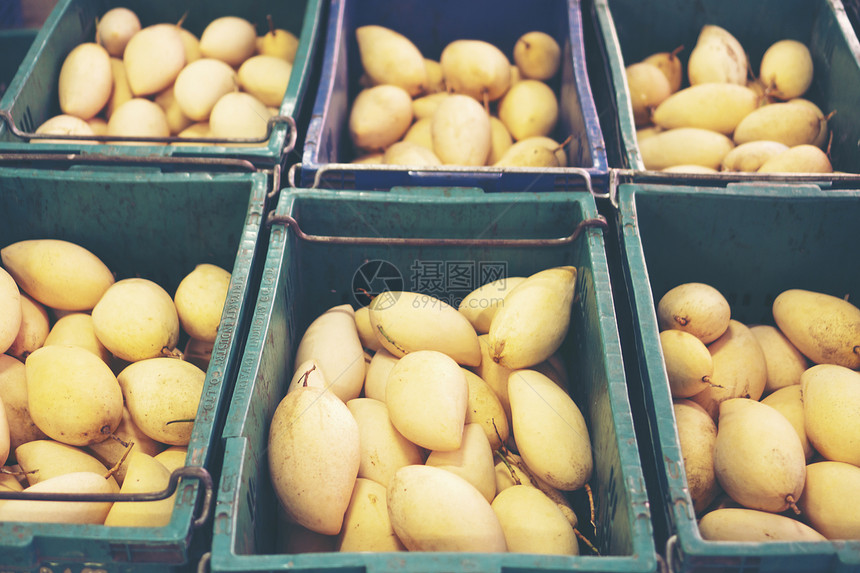 新鲜芒果泰国户外农贸市场展出图片