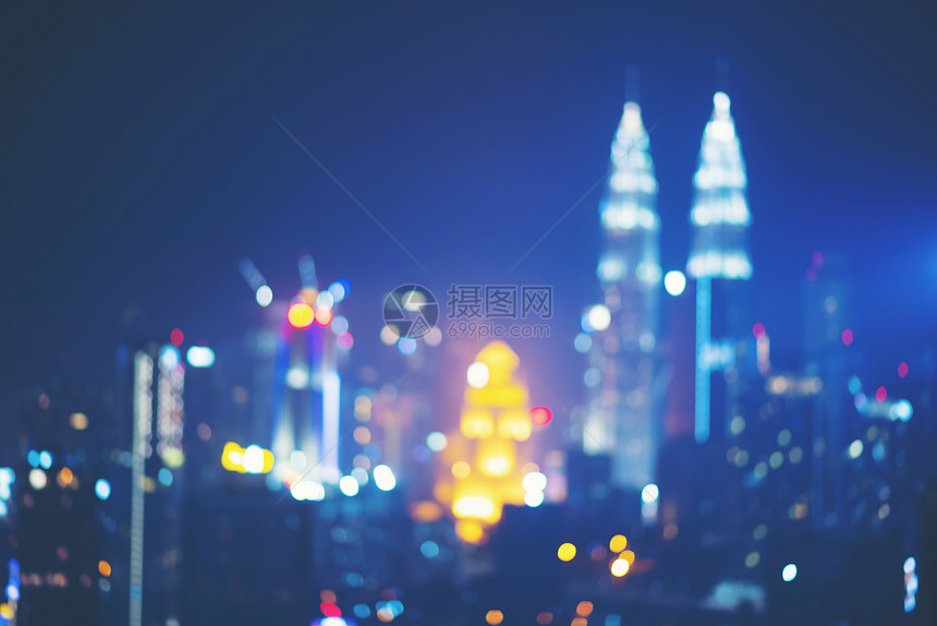 马来西亚吉隆坡城市景观的抽象模糊背景图片