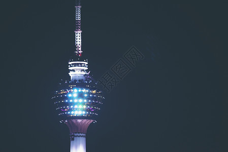 地方夜吉隆坡市中心天际线背景