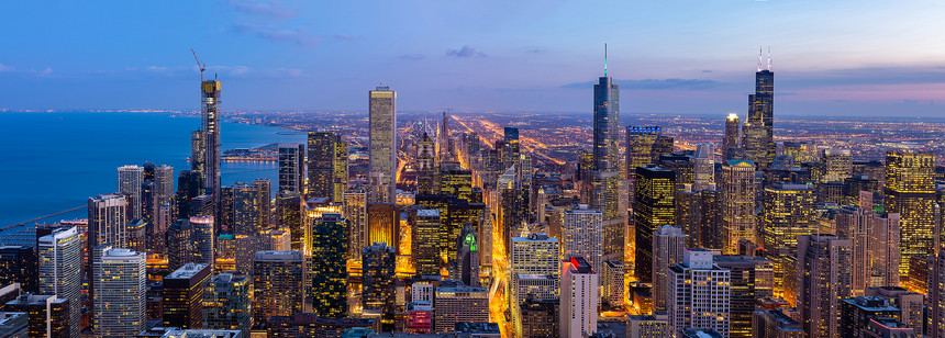 全景鸟瞰芝加哥天际线建筑芝加哥市中心芝加哥市伊利诺伊州美国看着芝加哥南部图片