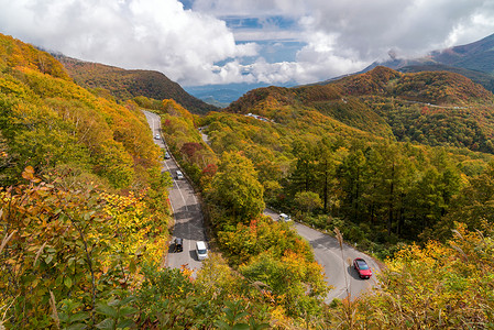 秋落叶山岱山福岛东北日本图片