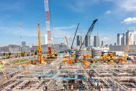 大建筑重机日本东京的大建筑工地工作图片