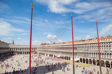 意大利威尼斯马可大教堂的马可广场威尼斯最著名的广场威尼斯的多吉斯宫殿图片