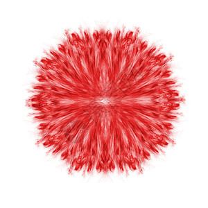 称的圆形红色爆炸形式的花白色背景上与红色粉末飞溅,称的圆形图案图片