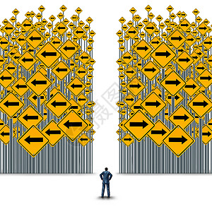 商业决策职业道路企业交叉道路隐喻,用于选择三维插图元素的策略路径图片