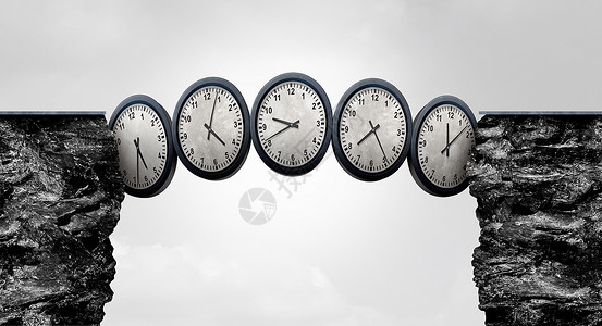 时区与墙壁时钟与同的国际时区与三维插图元素图片