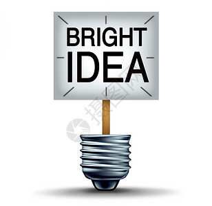 亮点创意灯泡商业成功行业创新理念创意符号三维插图图片