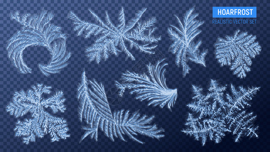 真实的霜冻透明与图像雪漩涡透明的背景与文本矢量插图图片
