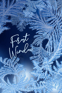 婴亲霜元素现实的霜冻垂直海报与可编辑的华丽文本深蓝色背景与漩涡的霜矢量插图插画