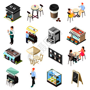 咖啡馆图标新鲜的自助餐厅高清图片