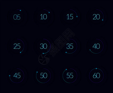 界倒计时与现代技术符号现实孤立矢量插图图片