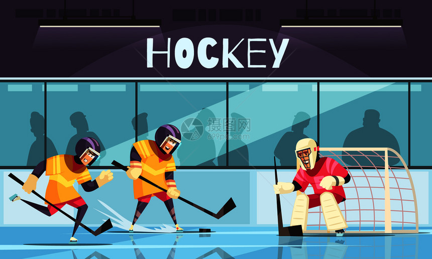 冰球背景与冬季运动符号平矢量插图冰球背景图片