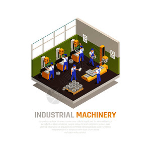激光工业工业机械等距与工厂制造符号矢量插图插画