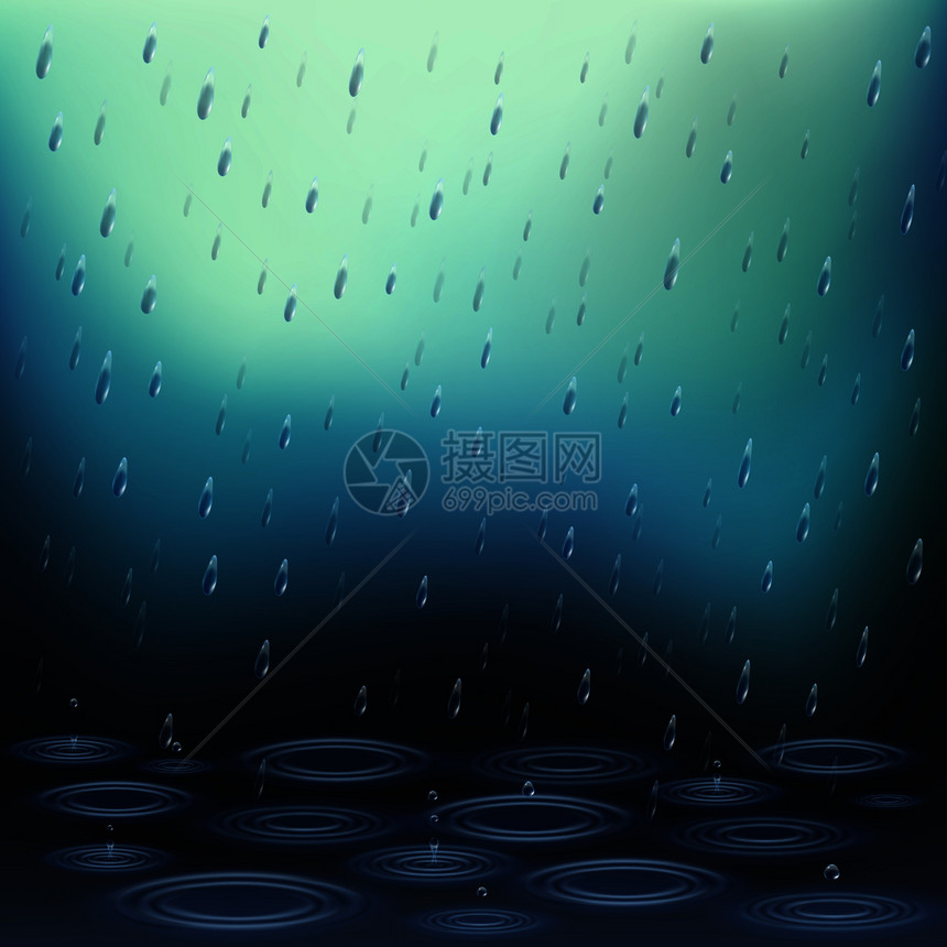 现实背景与落雨滴涟漪的水矢图图片