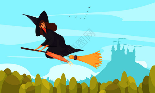 城堡海得尔堡童话书背景与龙堡美人鱼平矢量插图插画